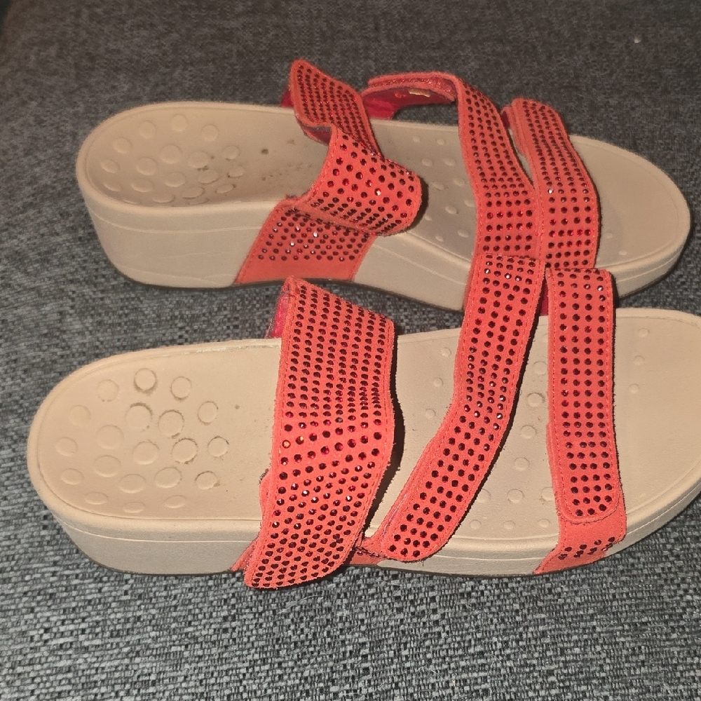 Vionic Red Canvas Slip-On Shoe - Picture 4 of 8